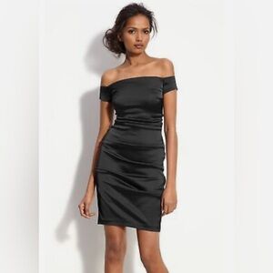 Betsy & Adam off the shoulder ruched dress